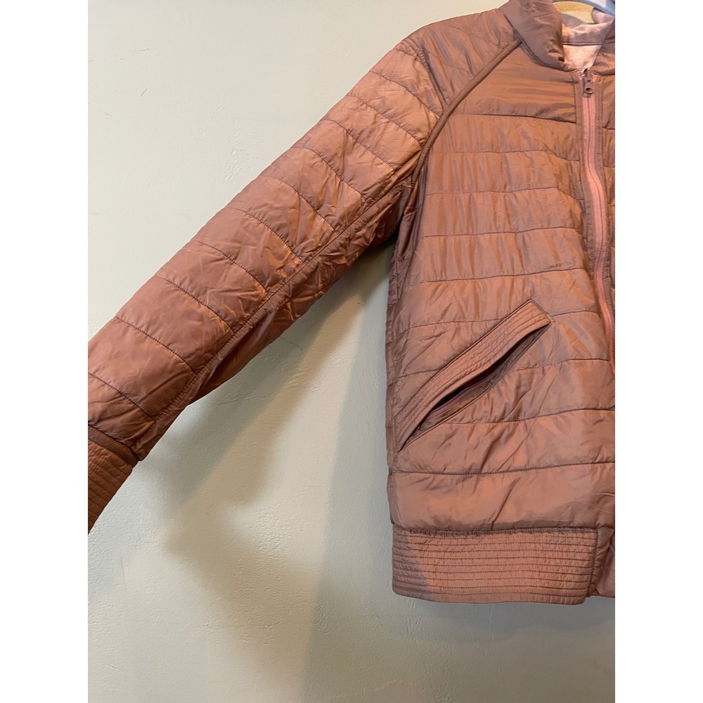 Lululemon Reversible Quilted Bomber Jacket Mauve Pink Puffer Full Zip Women's - Picture 8 of 15